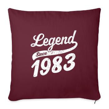 Légende depuis 1983 millésime 1983 - Housse de coussin décorative 45 x 45 cm - bordeaux - Devant