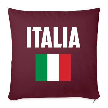 Italia Italie Italie Italie Drapeau - Housse de coussin décorative 45 x 45 cm - bordeaux - Devant