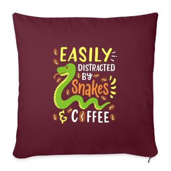 Files d’attente et café - Housse de coussin décorative 45 x 45 cm - bordeaux - Devant