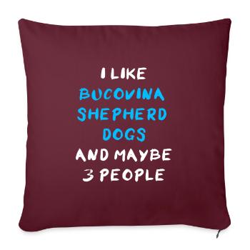 Chien de berger buccovine - Housse de coussin décorative 45 x 45 cm - bordeaux - Devant