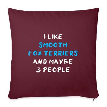 Fox Terrier lisse - Housse de coussin décorative 45 x 45 cm - bordeaux - Devant