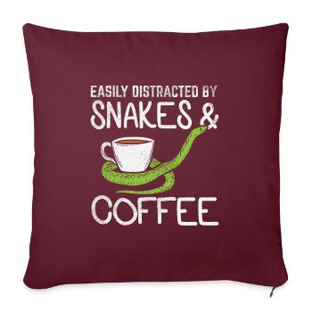 Files d’attente et café - Housse de coussin décorative 45 x 45 cm - bordeaux - Devant