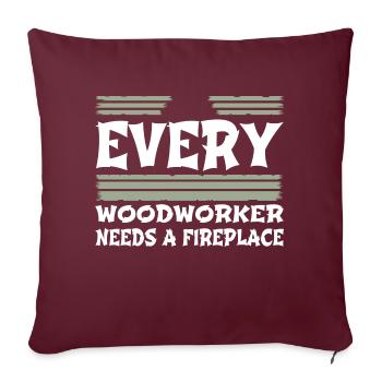 citation couper bois syndicat charpentier cadeau d’anniversaire - Housse de coussin décorative 45 x 45 cm - bordeaux - Devant