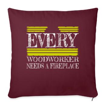 Blagues sur le charpentier marteau-piqueur - Housse de coussin décorative 45 x 45 cm - bordeaux - Devant
