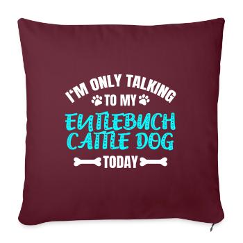 Entlebuch Chien de bétail - Housse de coussin décorative 45 x 45 cm - bordeaux - Devant