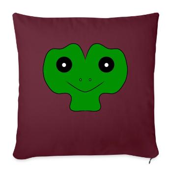 Lustiges Froschgesicht - Sofakissenbezug 45 x 45 cm - Burgunderrot - Vorne