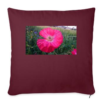 Rote Blume - Sofakissenbezug 45 x 45 cm - Burgunderrot - Vorne