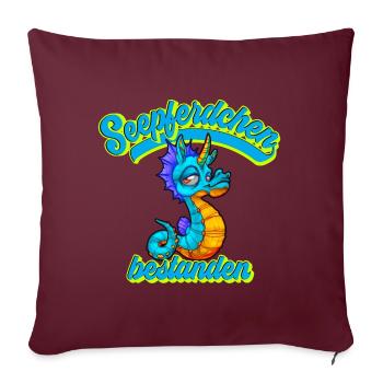Seepferdchen Bestanden Frühschwimmer - Sofakissenbezug 45 x 45 cm - Burgunderrot - Vorne