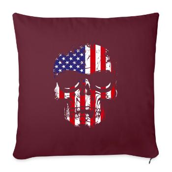 A Beautiful Skull with Sunglasses Design - Sofa pillowcase 17,3'' x 17,3'' (45 x 45 cm) - burgundy - Front