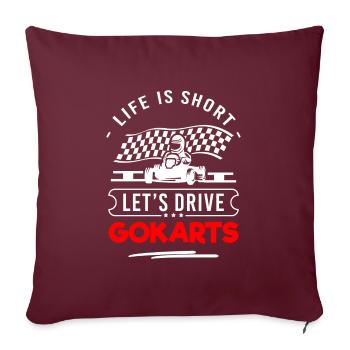 Kart Track Go Kart Racing Kart conduite - Housse de coussin décorative 45 x 45 cm - bordeaux - Devant