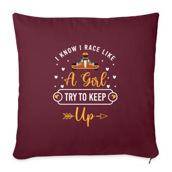 Pilote de karting - Housse de coussin décorative 45 x 45 cm - bordeaux - Devant