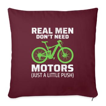 E-Bike Vélo électrique Vélo Cyclisme Biker VTT - Housse de coussin décorative 45 x 45 cm - bordeaux - Devant