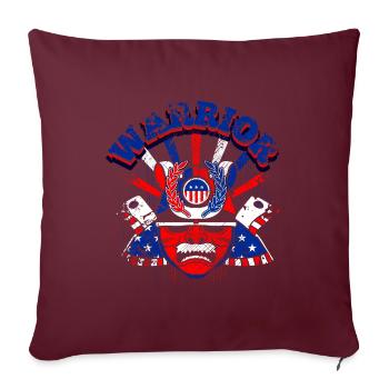 A Beautiful Samurai Warrior with US Flag Design - Sofa pillowcase 17,3'' x 17,3'' (45 x 45 cm) - burgundy - Front