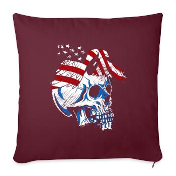 A beautiful and creepy skull design - Sofa pillowcase 17,3'' x 17,3'' (45 x 45 cm) - burgundy - Front