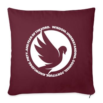 The 7 Gifts of the holy spirit – Christian - Sofa pillowcase 17,3'' x 17,3'' (45 x 45 cm) - burgundy - Front