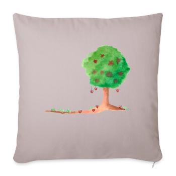 Liebe Apfelbaum - Sofakissenbezug 45 x 45 cm - helles Taupe - Vorne