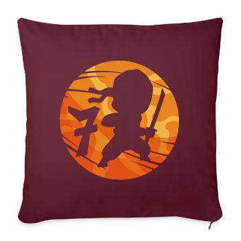Ninja Kämpfer 7. Geburtstag Junge 7 Jahre alt - Sofakissenbezug 45 x 45 cm - Burgunderrot - Vorne
