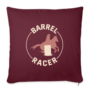 Barrel Racer Rodeo Racing Course d’équitation Course - Housse de coussin décorative 45 x 45 cm - bordeaux - Devant