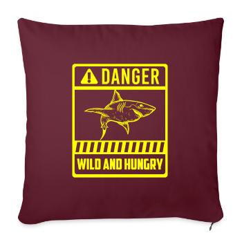Mer du Grand Requin Blanc - Housse de coussin décorative 45 x 45 cm - bordeaux - Devant