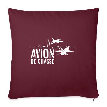 Avion de chasse électrocardiogramme - Housse de coussin décorative 45 x 45 cm - bordeaux - Devant