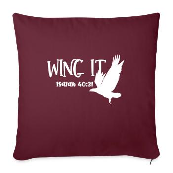 Christian Design Flügel Es Jesaja 40 Vers 31 - Sofakissenbezug 45 x 45 cm - Burgunderrot - Vorne
