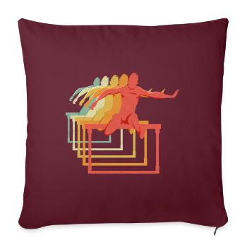 Haies Haies Hurdler Running Runner Athlètes - Housse de coussin décorative 45 x 45 cm - bordeaux - Devant