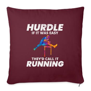 Haies Haies Hurdler Running Runner Athlètes - Housse de coussin décorative 45 x 45 cm - bordeaux - Devant