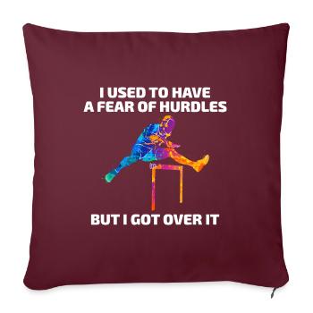 Haies Haies Hurdler Running Runner Athlètes - Housse de coussin décorative 45 x 45 cm - bordeaux - Devant
