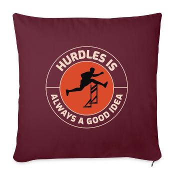 Haies Haies Hurdler Running Runner Athlètes - Housse de coussin décorative 45 x 45 cm - bordeaux - Devant