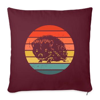 Hedgie Retro Sunset Hedgehog - Sofakissenbezug 45 x 45 cm - Burgunderrot - Vorne