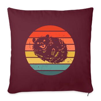 Hedgie Retro Sunset Hedgehog - Sofakissenbezug 45 x 45 cm - Burgunderrot - Vorne