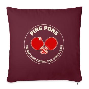 Ping Pong Master Entraîneur de Tennis de Table Paddle Player - Housse de coussin décorative 45 x 45 cm - bordeaux - Devant