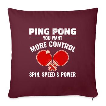 Ping Pong Master Entraîneur de Tennis de Table Paddle Player - Housse de coussin décorative 45 x 45 cm - bordeaux - Devant