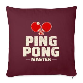 Ping Pong Master Entraîneur de Tennis de Table Paddle Player - Housse de coussin décorative 45 x 45 cm - bordeaux - Devant