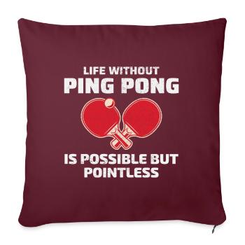 Ping Pong Master Entraîneur de Tennis de Table Paddle Player - Housse de coussin décorative 45 x 45 cm - bordeaux - Devant