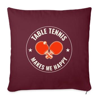 Ping Pong Master Entraîneur de Tennis de Table Paddle Player - Housse de coussin décorative 45 x 45 cm - bordeaux - Devant