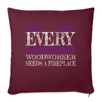 charpentier charpentier drôle tshirts présent cool - Housse de coussin décorative 45 x 45 cm - bordeaux - Devant