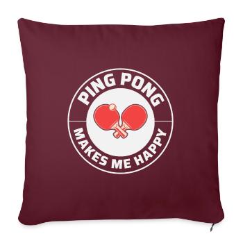 Ping Pong Master Entraîneur de Tennis de Table Paddle Player - Housse de coussin décorative 45 x 45 cm - bordeaux - Devant