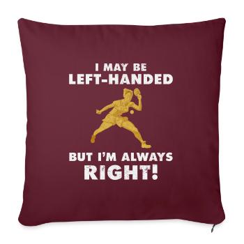 Ping Pong Master Entraîneur de Tennis de Table Paddle Player - Housse de coussin décorative 45 x 45 cm - bordeaux - Devant