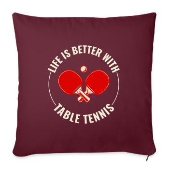 Ping Pong Master Entraîneur de Tennis de Table Paddle Player - Housse de coussin décorative 45 x 45 cm - bordeaux - Devant