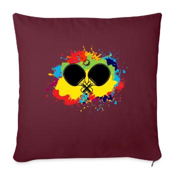 Ping Pong Tennis De Table Paddle Player Aquarelle - Housse de coussin décorative 45 x 45 cm - bordeaux - Devant
