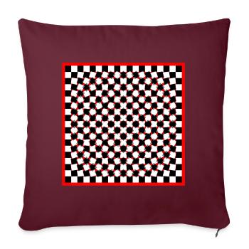 Optical Art - bloody Psycho Chess - Sofakissenbezug 45 x 45 cm - Burgunderrot - Vorne