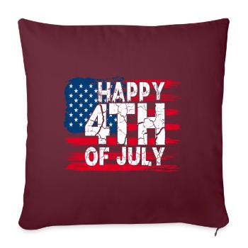 Happy 4th of July with American Flag - Sofa pillowcase 17,3'' x 17,3'' (45 x 45 cm) - burgundy - Front