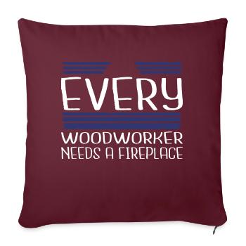 charpentier arboriculteur drôle citation bûcher - Housse de coussin décorative 45 x 45 cm - bordeaux - Devant