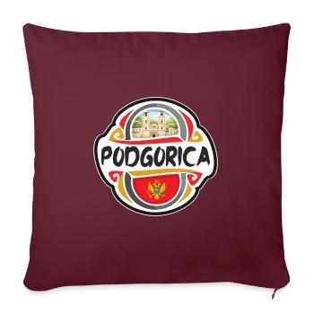 Podgorica Montenegro Flagge Reise Souvenir Abzeichen St - Sofakissenbezug 45 x 45 cm - Burgunderrot - Vorne