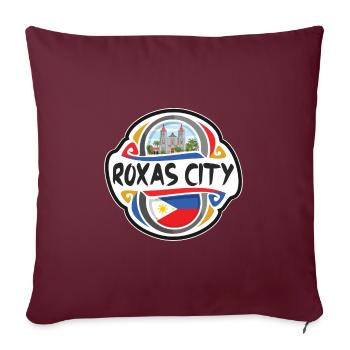 Roxas City Philippinen Flagge Reise Souvenir Abzeichen - Sofakissenbezug 45 x 45 cm - Burgunderrot - Vorne