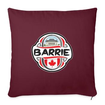 Insigne du drapeau de Barrie Canada Timbre souvenir de voyage - Housse de coussin décorative 45 x 45 cm - bordeaux - Devant