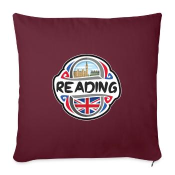 Lecture Royaume-Uni Royaume-Uni Drapeau Souvenir de voyage Mauvais - Housse de coussin décorative 45 x 45 cm - bordeaux - Devant