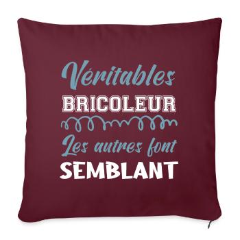 Véritable bricoleur niveau - Housse de coussin décorative 45 x 45 cm - bordeaux - Devant
