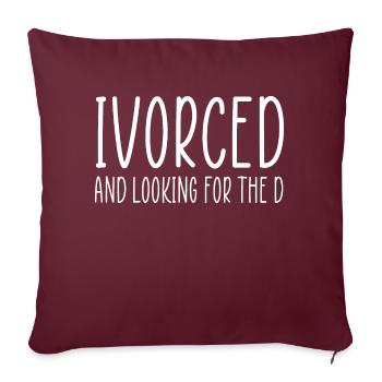citation drôle divorcée - Housse de coussin décorative 45 x 45 cm - bordeaux - Devant